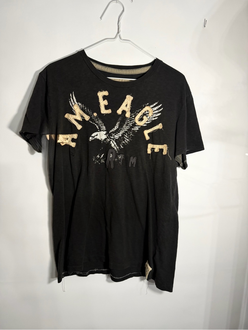 American Eagle Outfitters Black Tee with Eagle Graphic